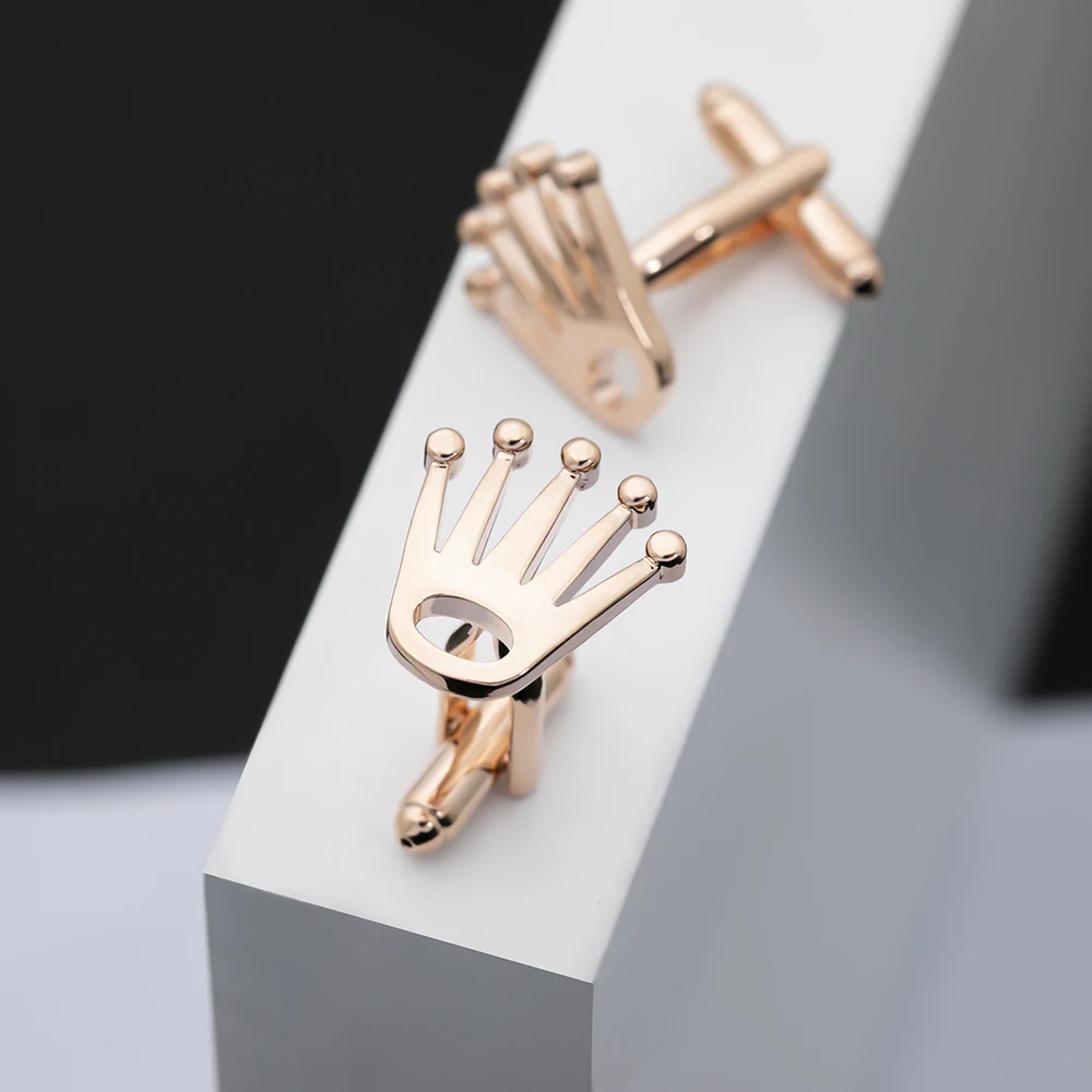 Mens Vola Crown Brass Cufflinks - Gold  Rose Gold Jewelry Accessories