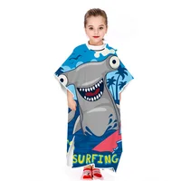 2024 new ultra-fine fiber cape bath towel cartoon print children's cape children can wear hooded bathrobes 4