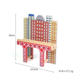 DIY Wooden Train Rail Track Accessories - Perfect Holiday Gift (Elevated building)