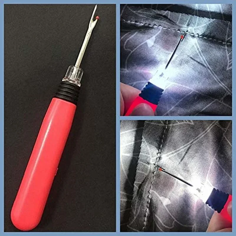 LED Light Seam Ripper Sewing Thread Remover Cutter Handy Stitch Opener Sewing Tools for Crafting Removing Threads