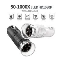 Digital Microscope Wireless Pocket Handheld USB Microscopes 1000X Zoom Fixed Focus HD Magnifier with LED For iPhone Android PC 1