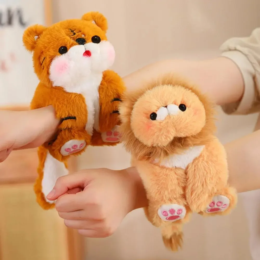 

Cute Panda Raccoon Lion Dog Rabbit Monkey Tiger Plush Doll Slap Bracelet Series Plush Toy Cartoon Stuffed Animal Toy Boys Girls