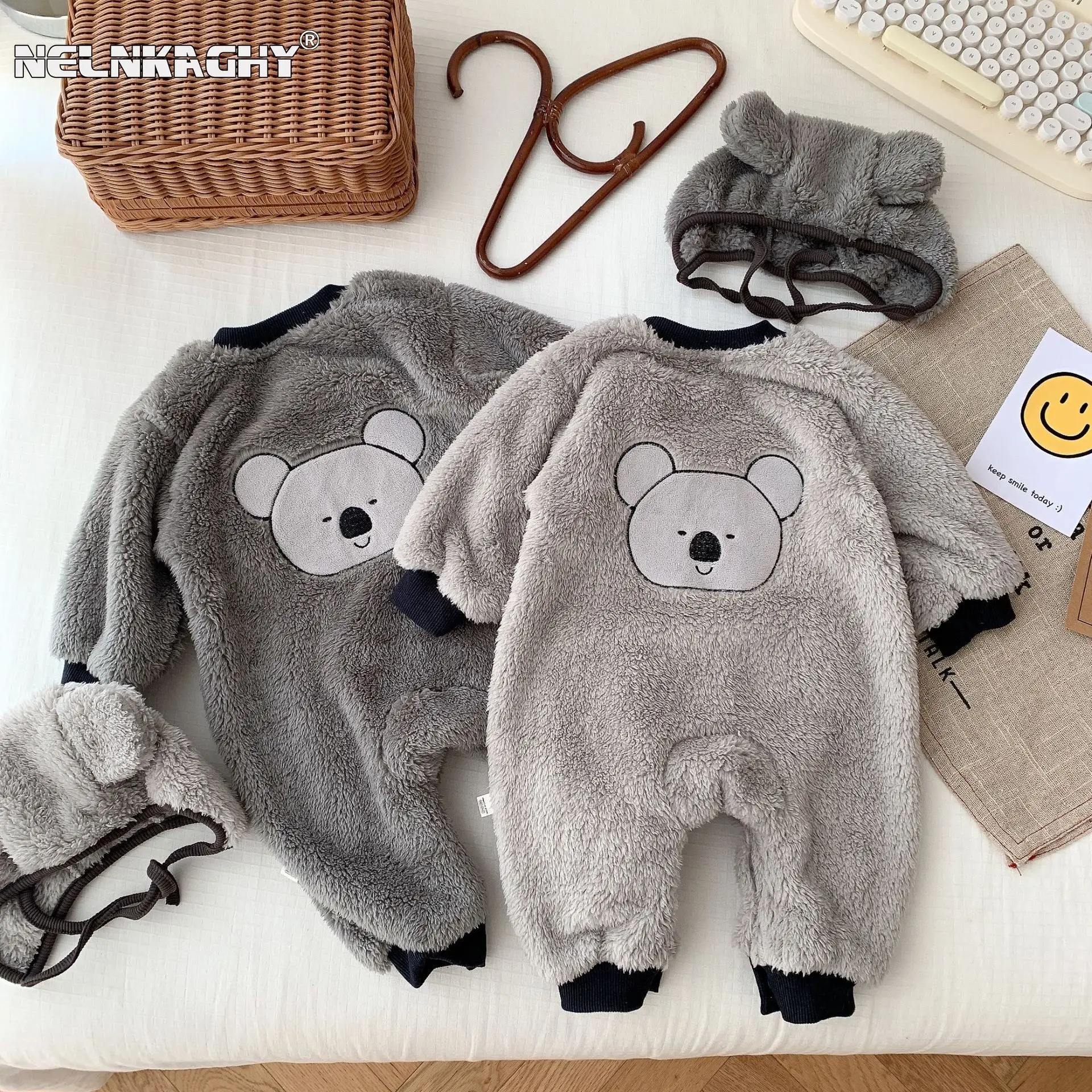 

Winter-Proof Infant Baby Clothes: 0-2 Years Old Double-sided Plush Bears Boys & Girls, Snug Cozy Kids Newborn One-piece Romper