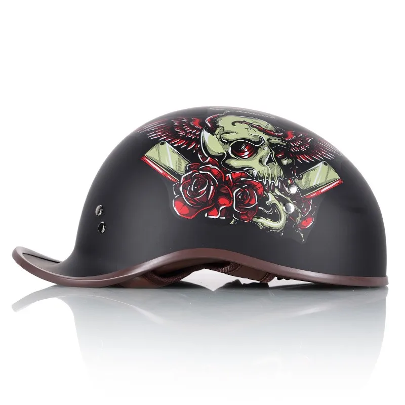Customizable Pattern Matte Finish Helmet Fashion Hot Retro Baseball Hip Hop Half Helmet
