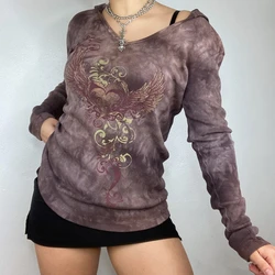 Medieval Costumes for Women Renaissance Knitted T Shirts Women Long Sleeve Fairy O-Neck Top Female Ribbed T-Shirts 2022 New