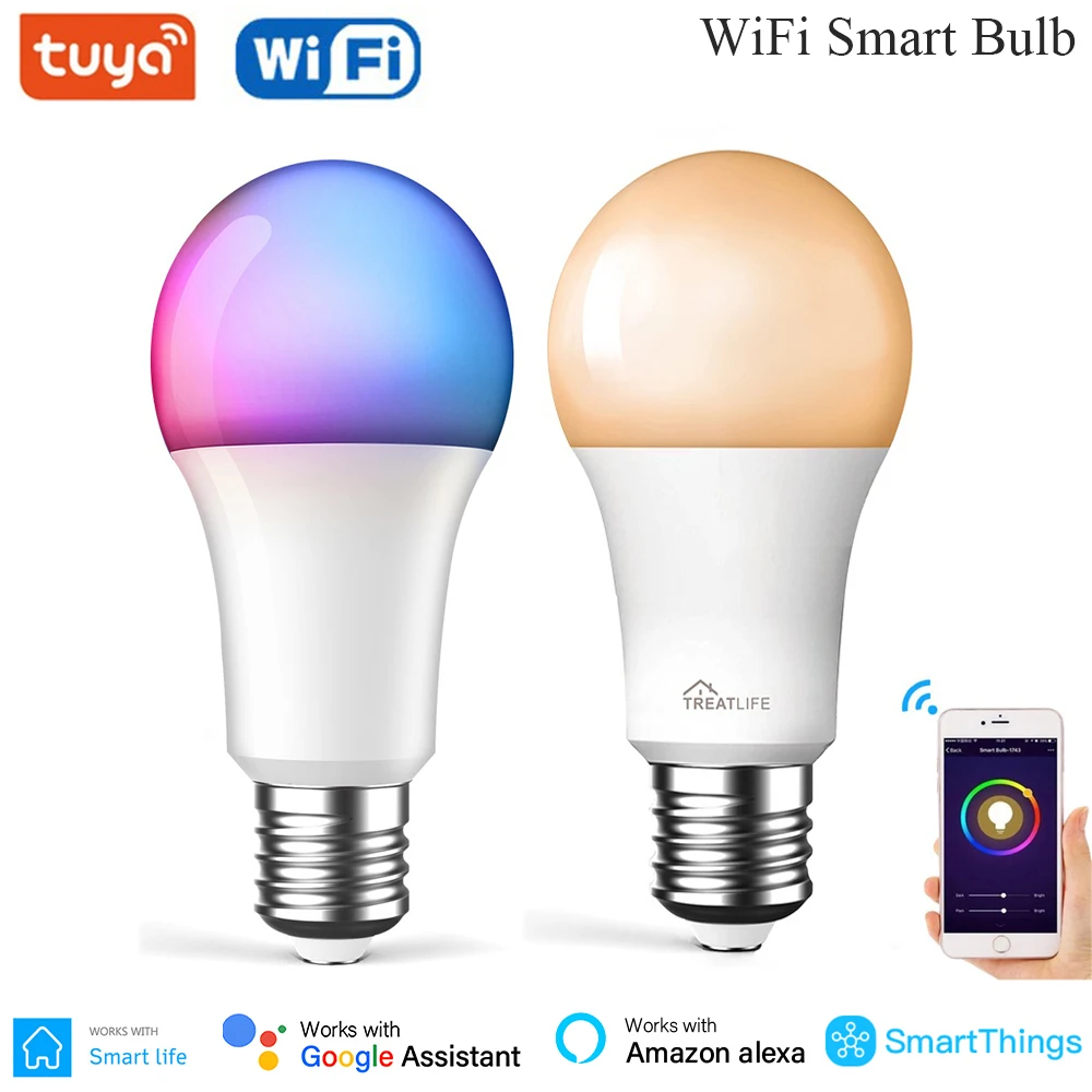 Lampadina LED Intelligente Tuya E27 9W RGBW – Cambio Colore, 220-240V, Compatibile Smart