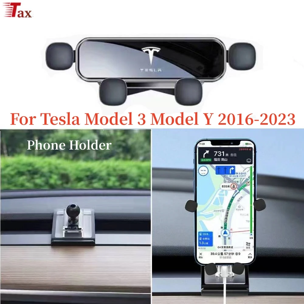

For Tesla Model 3 Y 2017-2023 Phone Holder,Adjustable Car Phone Mount,Gravity Car Phone Mount Compatible with All 4-7 Inch Phone