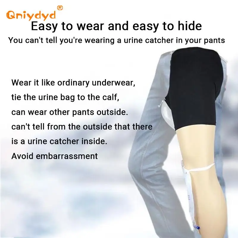 Silicone Funnel Urine Catheter Incontinence Underpants Removable Washable Reusable Leak Proof Leg Urinary Bag Stand Walking Use urine collection bag
