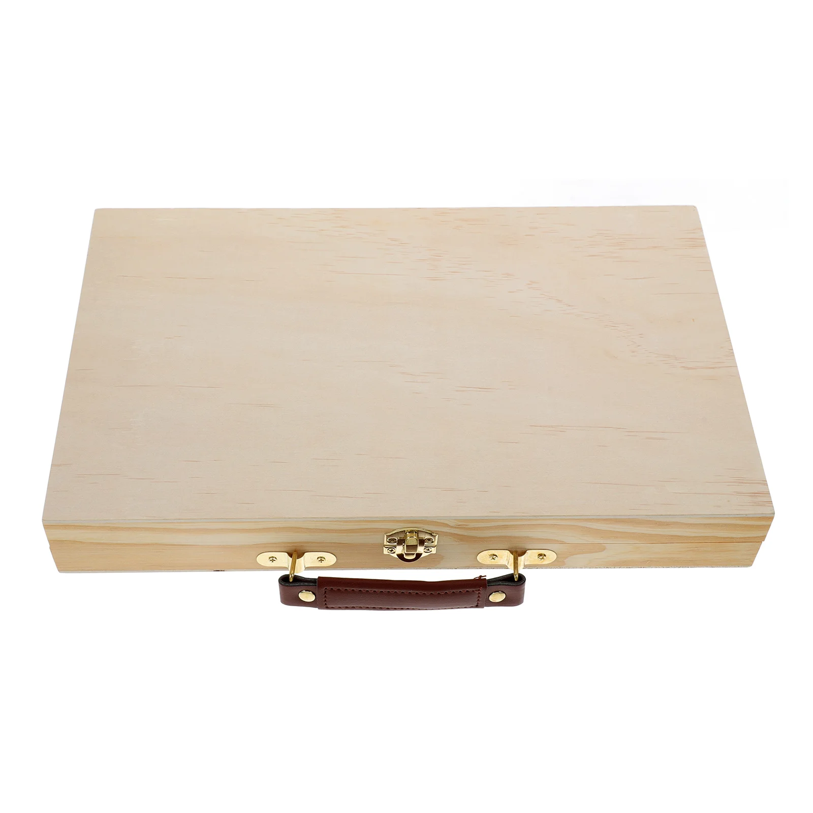 1Pc Portable Premium Wooden Paint Box Artist Drawing Tool Case Sketchbooks Storage Box With Handle Durable Lightweight Craft