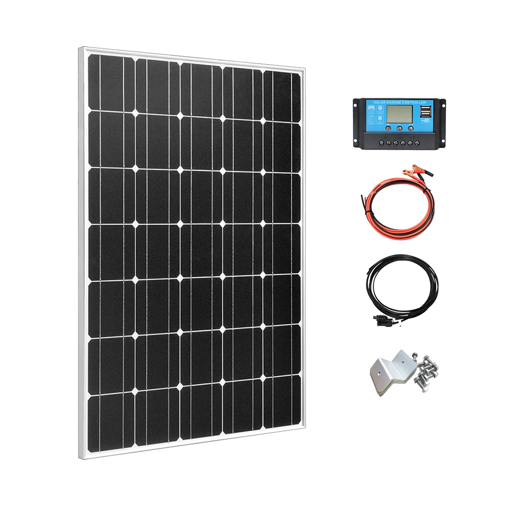 U.S. Warehouse 12 volt Rigid Solar Panel Kit solar panels for sale solar energy 110W 12V Photovoltaic Glass solar Module battery