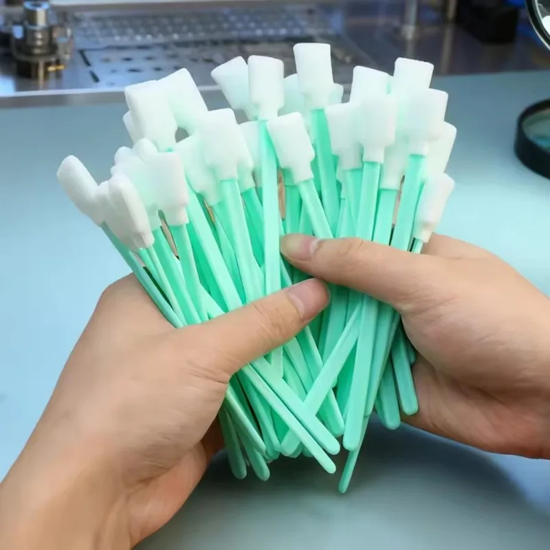 50-200PCS 스폰지 헤드 클린 면봉 프린트 헤드 청소용 아이폰 삼성 태블릿 충전기 포트 이어폰 노트북 먼지 청소 도구