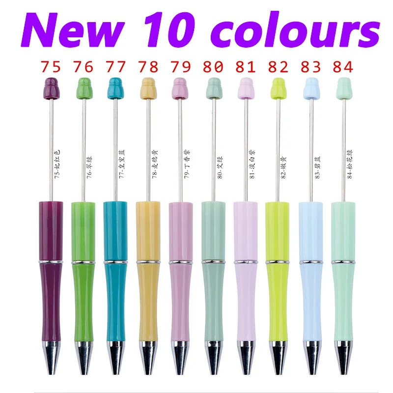 

100Pcs Newest Style Beadable Pens DIY Beaded Ballpoint Pens Glitter Pen Office School Supplies Kid Gift Pen Japanese Stationery