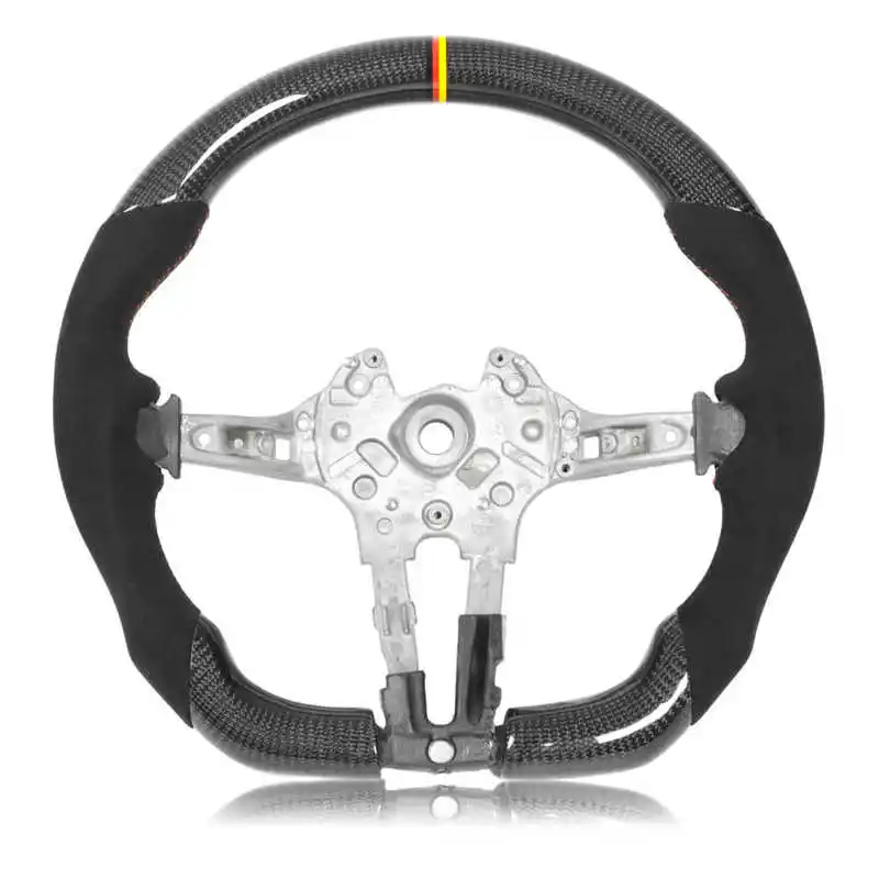 Direksiyon 탄소 섬유 스티어링 휠 독일 삼색 센터 스트라이프, BMW F20 F22 F30 F32 F87 F80 F82 M140i M2 M3 M4 아라바용