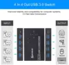 MZX USB Switch Selector KVM Switcher 3.0 Hub 3 0 KM 4 Computer Host Share 4 USB Devices for Keyboard Mouse Printer KVM Switch 2