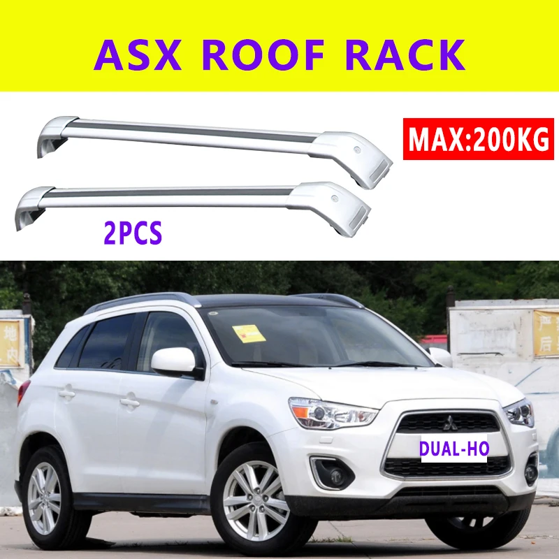 Rack de tejadilho de liga de alumínio, barras transversais de bagagem para  Mitsubishi ASX 5 portas SUV 2010-2019 2020 2021, 2 peças