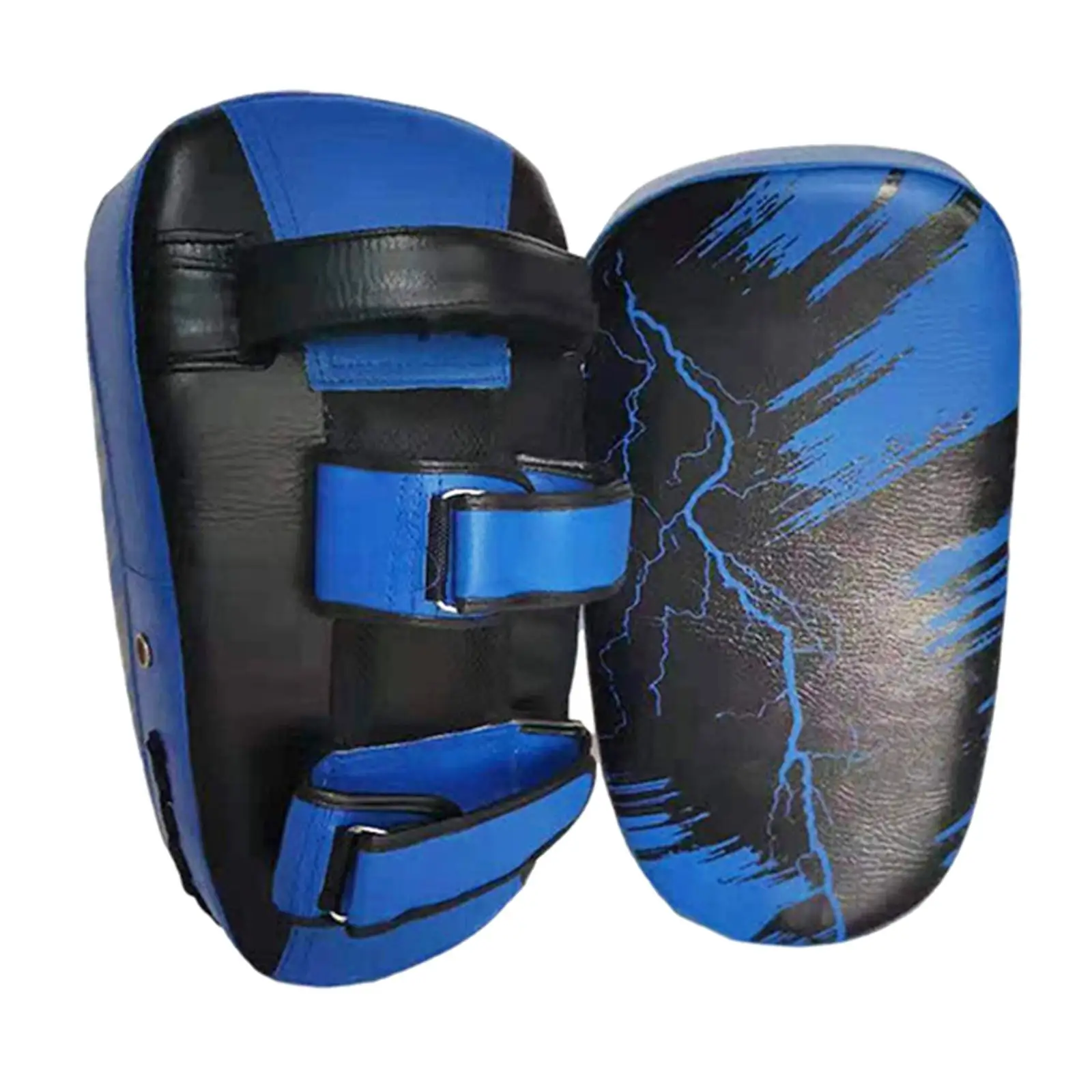 Kicking Shield Boxing Pads Focus Mitts, Curved Hand Pad Adjustable, PU Leather