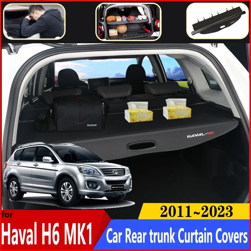 Car Trunk Curtain For Haval H6 Accessories MK1 2011~2023 Car Luxurious  Trunk Luggage Curtain Rear Trunk Cargo Covers Accessories