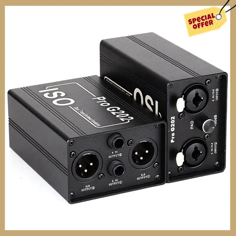 Pro G202 Audio Noise Reducer Dual-Channel 6.5 XLR Audio Isolator Current Sound Noise Mixer Microphone Common Ground Filter