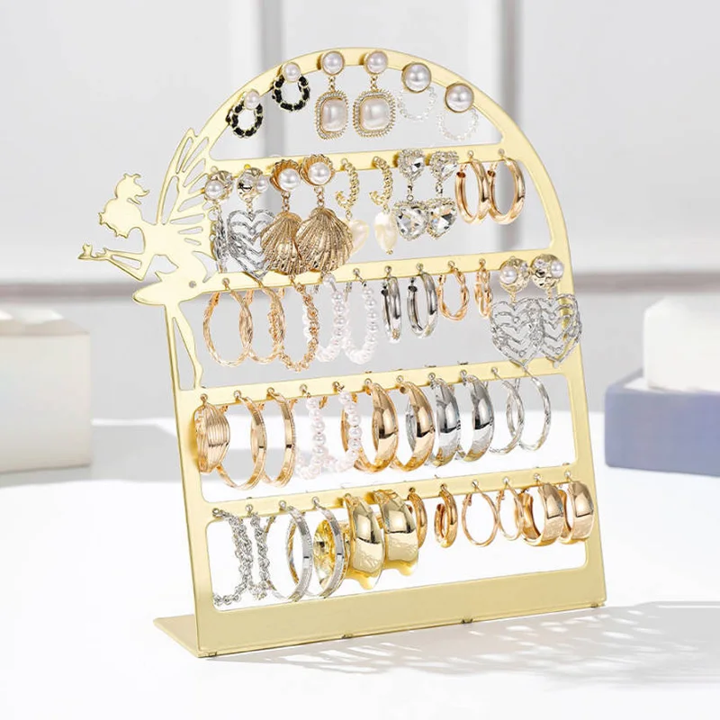 

1PC Earring Display Stand Jewelry Storage 56 Holes Elf Decor Display Stand Earring Organizer Earrings Rack for Girls
