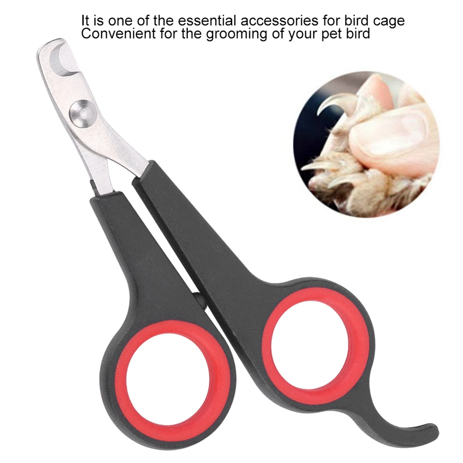 Animal Nail Scissors Pet Bird Parrot Small Animals Accessory Grooming Tool Nail Scissors Clipper Black and Red Bird Nail Clipper - Image 3