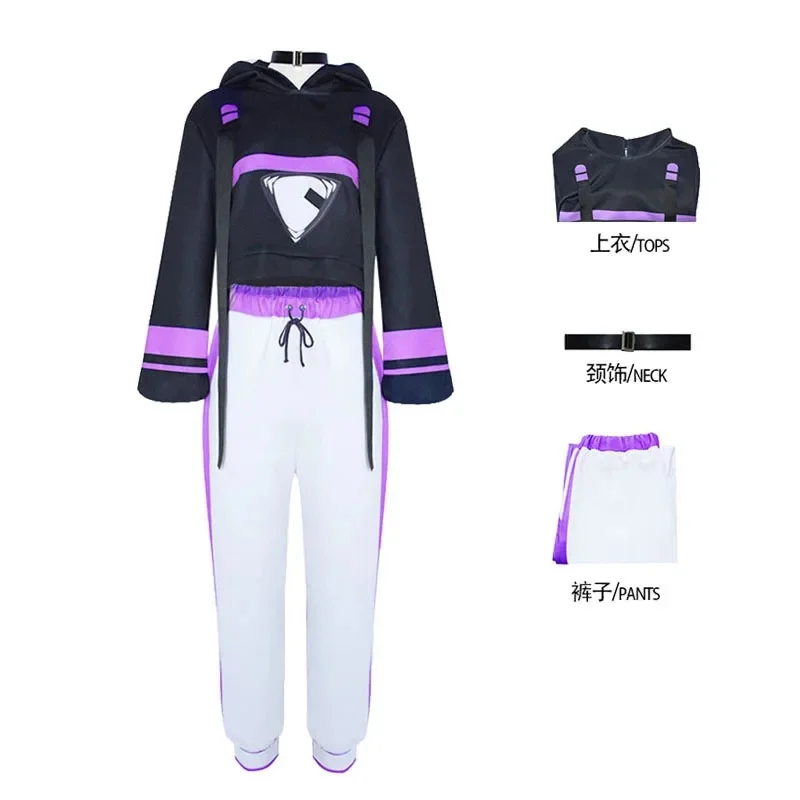 VTuber: Hololive Nekomata Okayu | Purple Hoodie Cosplay Costume 29 Hololive Nekomata Okayu Hoodie Cosplay Costume for Women (Unofficial)