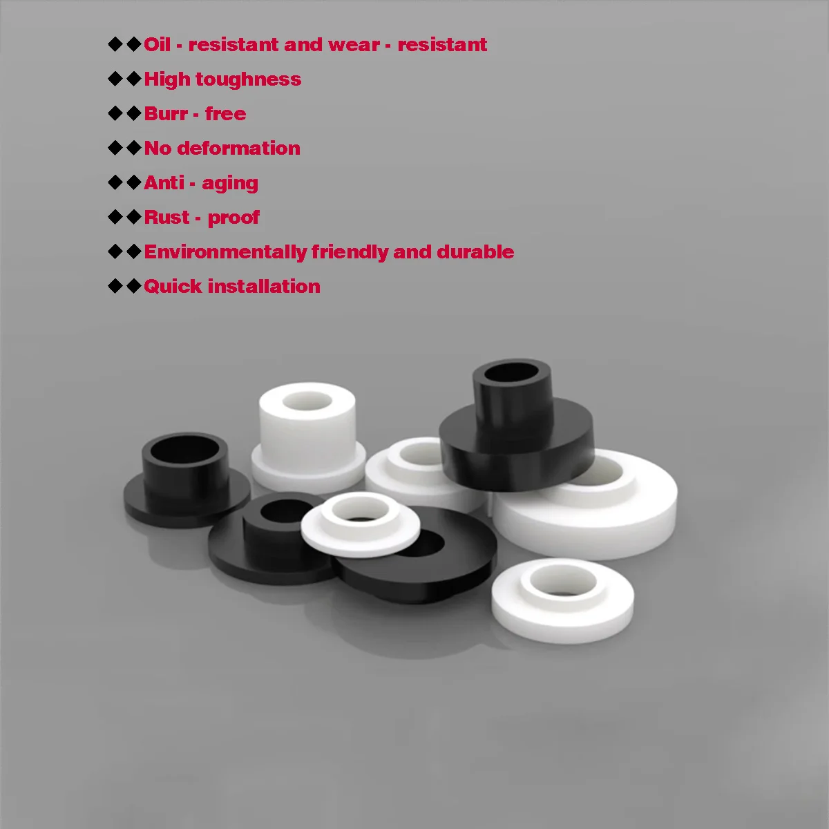 T-Shaped Nylon Washer / Plastic Concave Convex Step Washer Insulating Bush