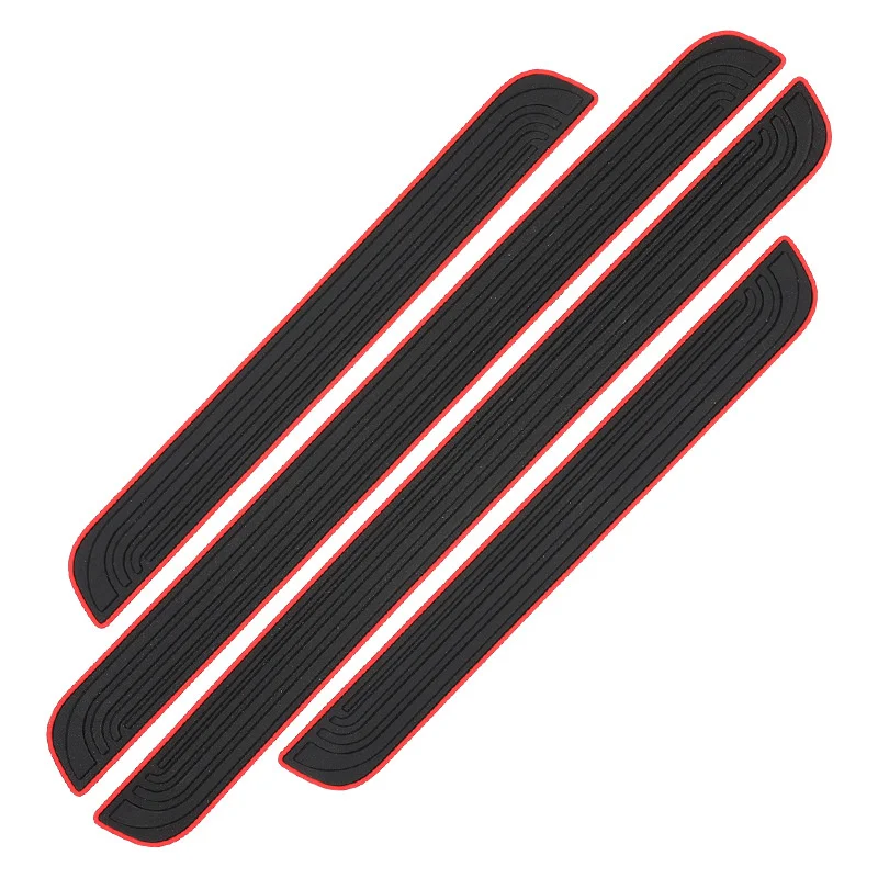 4pcs 고무 자동차 도어 실 스커프 커버 블랙 도어 패널 가드 프로텍터 트림 안티 스크래치 외부 부품 자동차 장식 액세서리