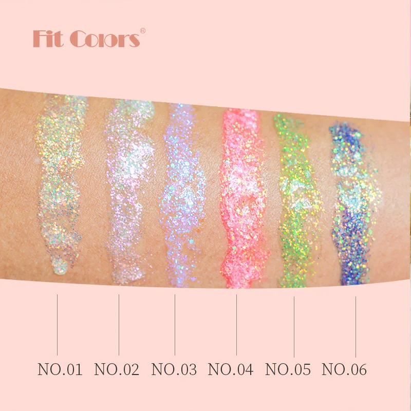 Facial&body Chameleon High Gloss Glitter Powder Long Lasting Waterproof Stage Party Glitter Eyeshadow Hair Face Body Glitter Gel 4