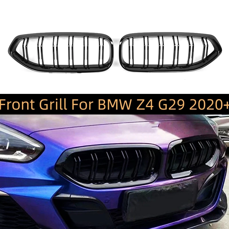 

Double Slats Car Kidney Hood Radiator Grille For BMW New Z4 G29 2020-2023 ABS Gloss Black Replacement Front Bumper Racing Grills