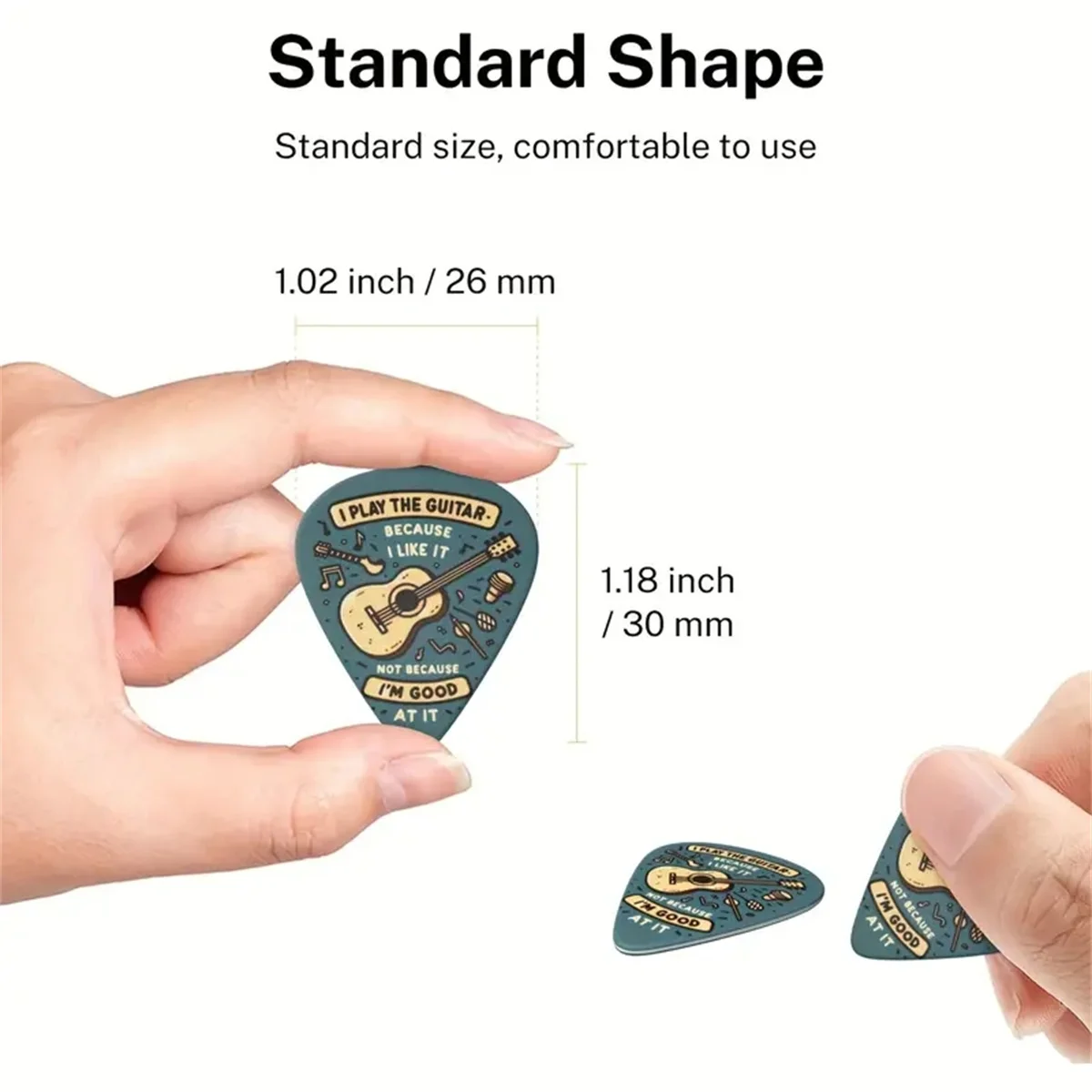 Guitar Picks 6 Pcs Original Sound Double-Sided Printed Ukulele Guitar Finger Shrapnel Keychain Holster Gift for Music Lovers