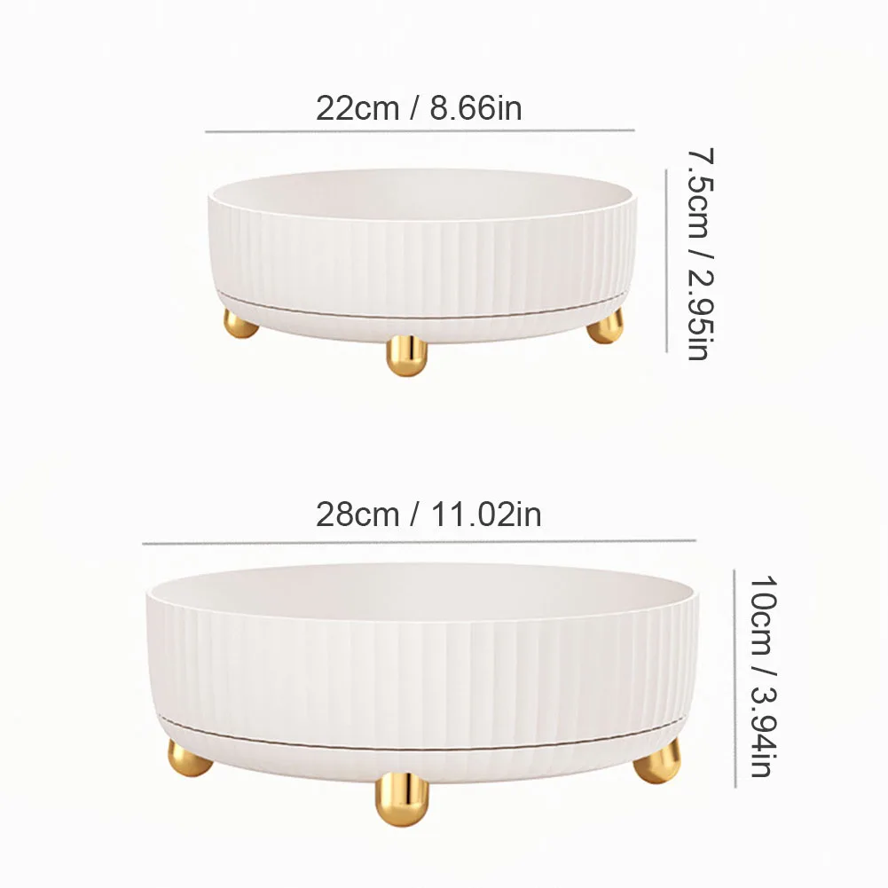 Kitchen Tray 360 Rotating Tray Kitchen Storage Containers for Spice Jar Snack Food Tray Bathroom Storage Box Non Slip Cosmetics Organizer