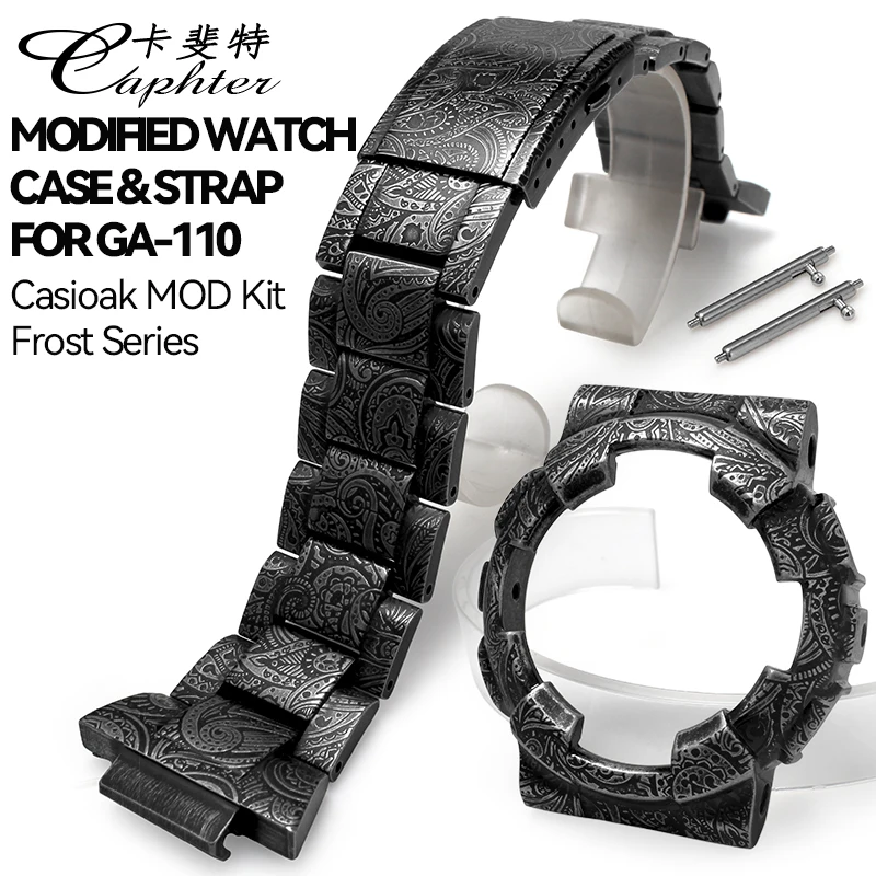 

MOD Kit Compatible With Casio GA-100/110/120/140 Metal Watch Case Bezel 316 Stainless Steel Watchband Bracelet Conversion Acces