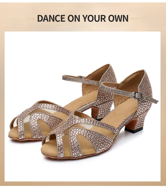 Scarpe Da Ballo Latino Donna Con Glitter - Tacco 8.5 Cm Per Salsa E Samba - Foto 8