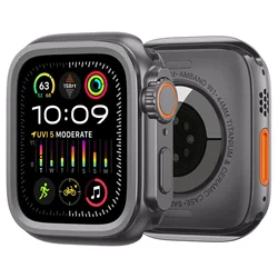 Zinc Alloy Protective Shell for Apple Watch - Premium Design Cover (Dark grey)