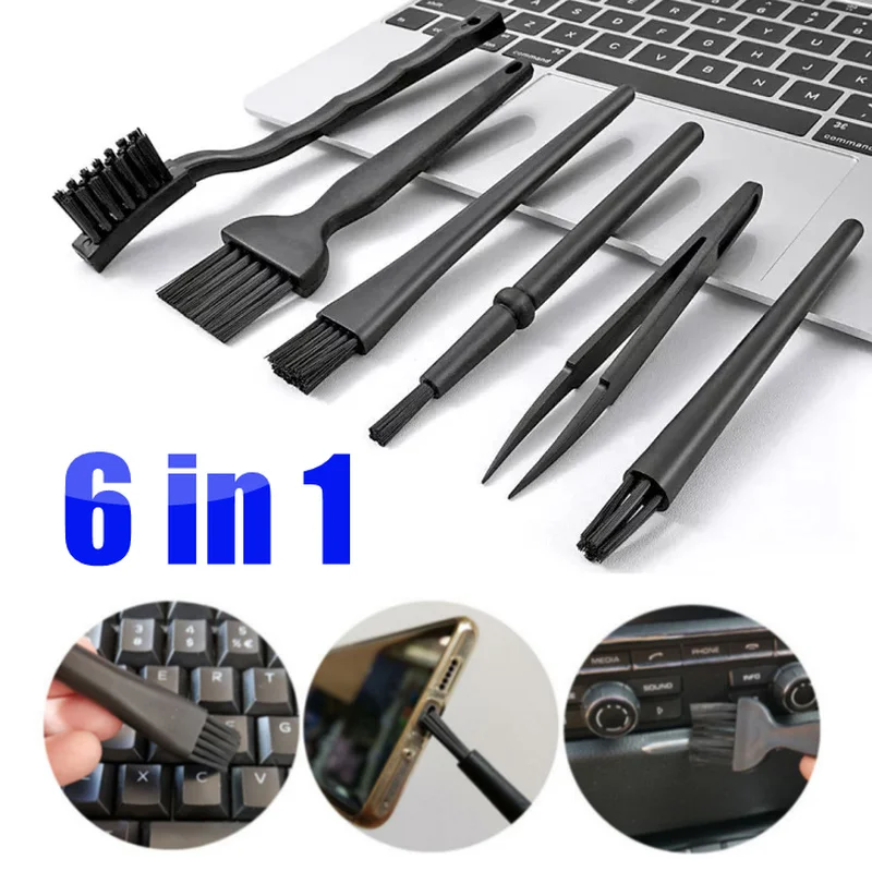 

6 IN 1 Professional Laptop Keyboard Cleaning Kit Computer Mobile Phone Dust Brushes Cleaner Portable Anti Static Keyboard Brush