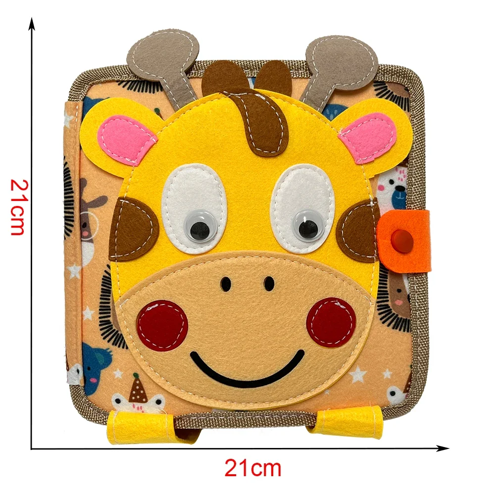 Montessori Toys Busy Book for Kids Color Shape Animal Cognition Early Education Toys Giraffe Quiet Book Fine Motor Toys 6