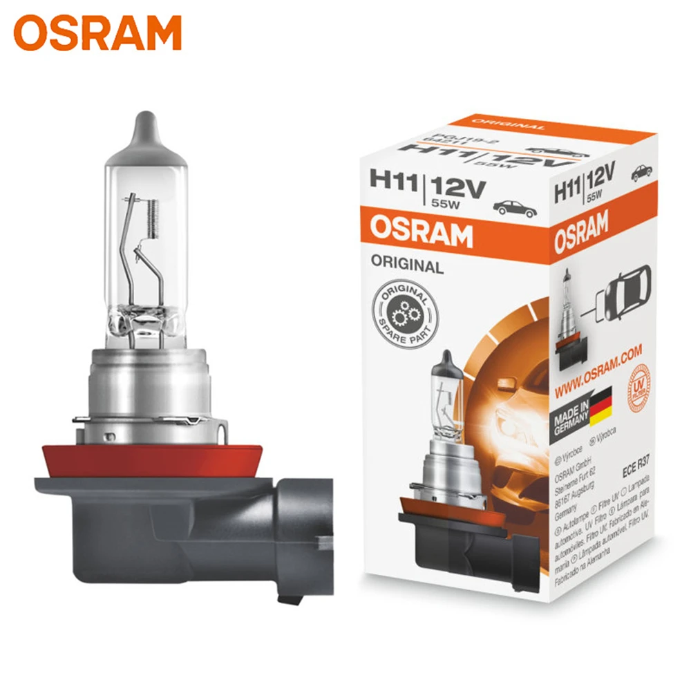 OSRAM Original H11 64211 PGJ19-2 Car Halogen Headlight 12V 55W 3200K Fog Light Auto Bulb  Standard Lamp Made In Germany (10PCS) 2