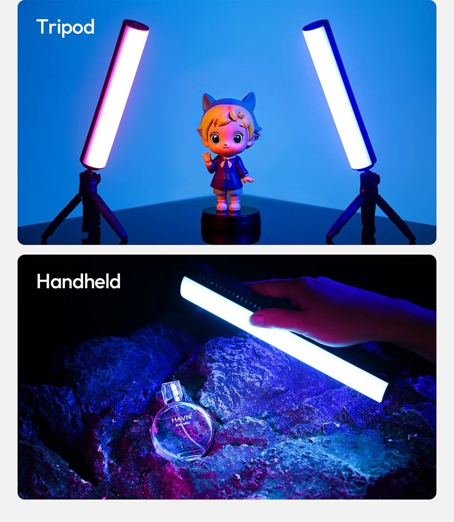 B15RGB 15W Magnetic Tube Light Handheld Led Stick Light 1800-9000K CCT 3300mAh f