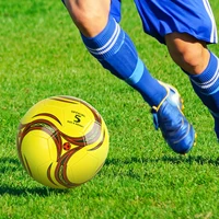 1PC A Size 3,4,5 Cyclone Football, Soft Inflatable Yellow Soccer Ball, Suitable for Training and Match Play