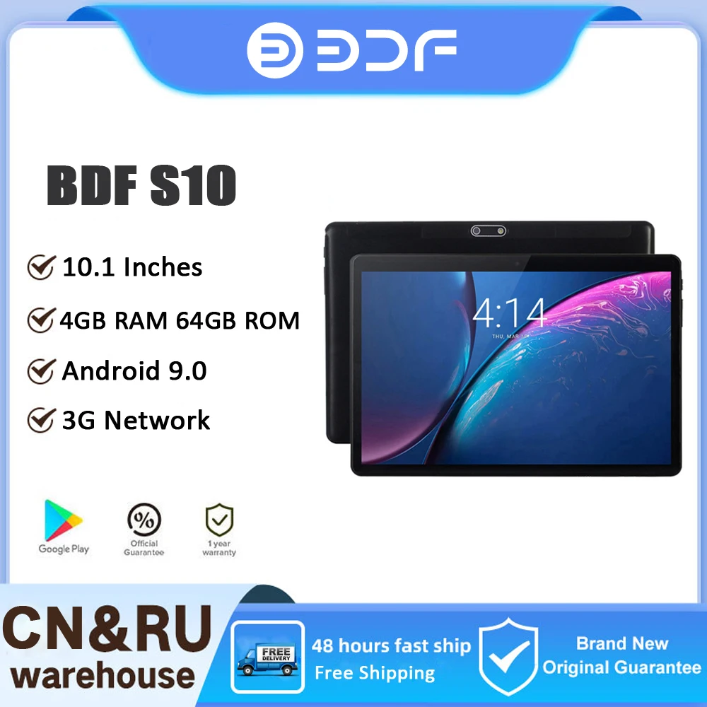 10.1 Pollici Android 9.0 Tablet Pad 5 Octa Core 4Gb Ram 64Gb Rom Tablet Dual Sim Card 3G Telefonata Gps Wifi Bluetooth Tablet Pc