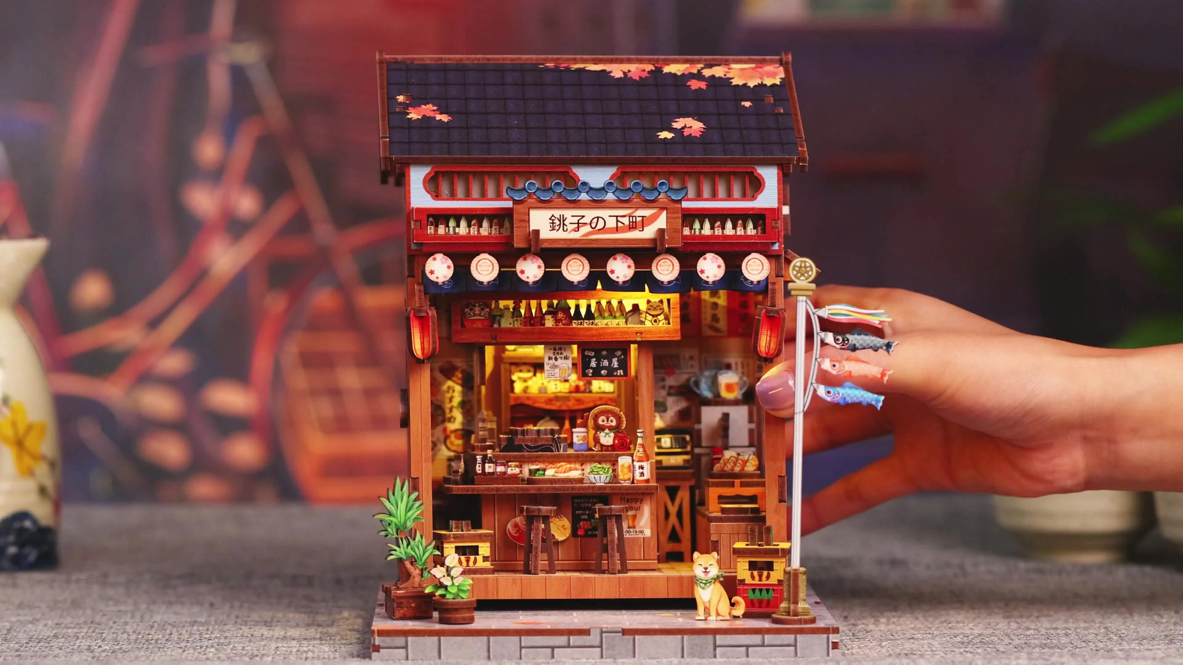 Kit De Rincón De Libro DIY Izakaya Japonesa - Maqueta 3D Para Adultos, Decoración De Estantería, Puzzle De Madera, Regalo Creativo