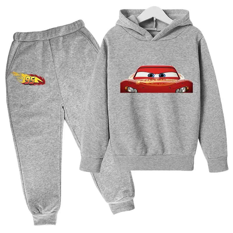 thumbnail image 1 of Sudadera de coches para niño, sudadera con capucha para niña, pantalones, 2 piezas, chándales para niños, ropa para niños de 4 a 14 años, 1 of 5
