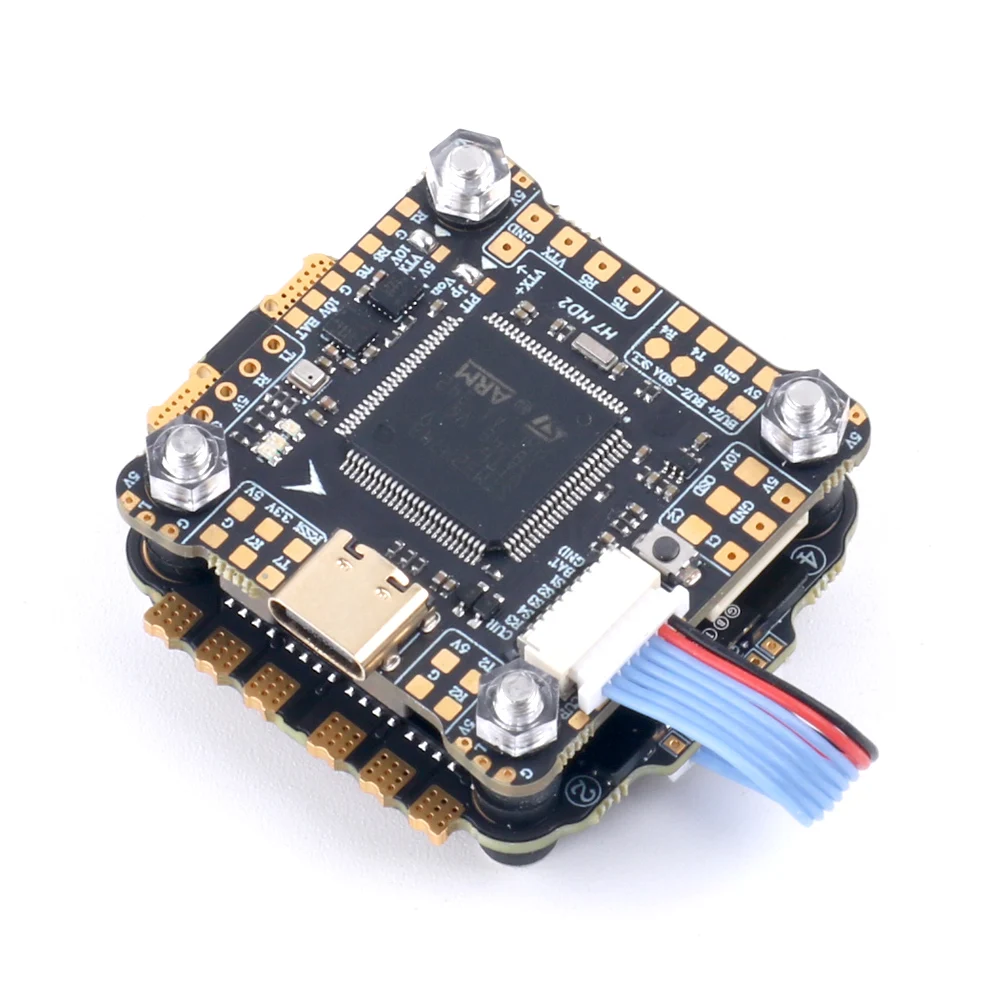 PCB et composants électroniques de l'ESC AM32 60A 128k 4 en 1 3-6S DShot1200 pour drone FPV.