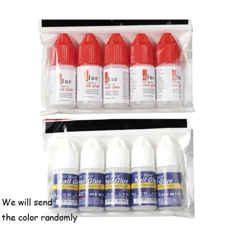 5Pcs Fast-Drying False Nail Tips Glue For Nails Rhinestone Polishing Manicure Decoration DIY Tools Liquid Charm Nails Art Glues 5