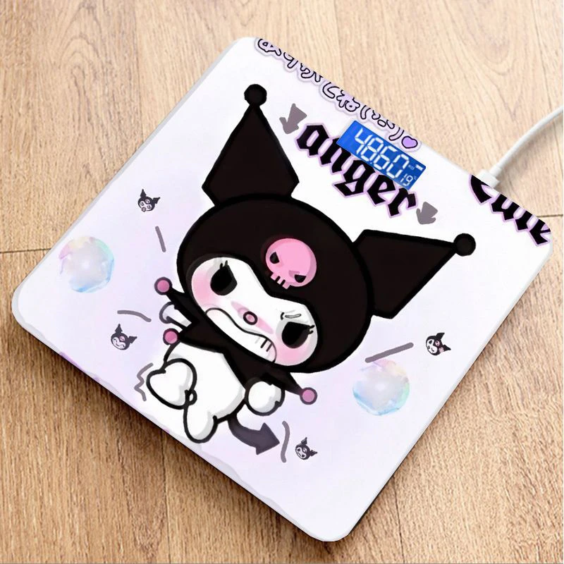 

Электронные весы Sanrio Kuromi, измеритель температуры и мощности с аниме рисунком, прочные весы с Usb-зарядкой, подарок на Рождество