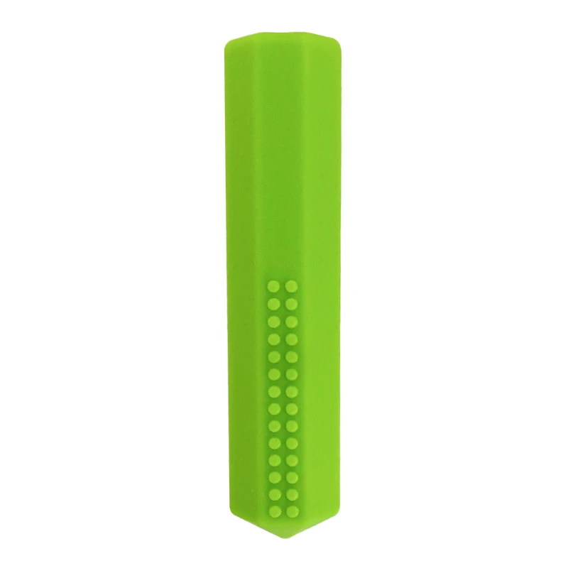 5pcs/set Silicone Chewable Pencil Topper Crystal Silicone Teether Pencil Cover Tube Teething Sensory Toy for Kids Boys Girls 5