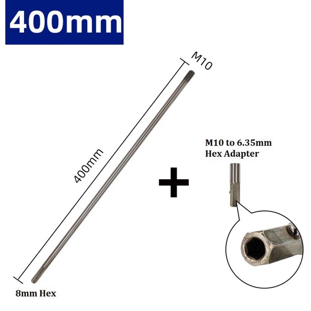 M10 Chuck Deep Hole Drilling Extension Connect Rod 8mm Shank Hex Extention Holder M10 To 6.35mm Hex Adapter M10 Drill 300-600mm