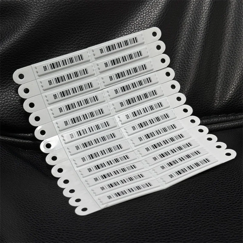 2500Pcs Fashion AM 58 KHz DR Soft Label for jewelry store, 60*11*2 mm PS material White bar code sticker for Wig shop