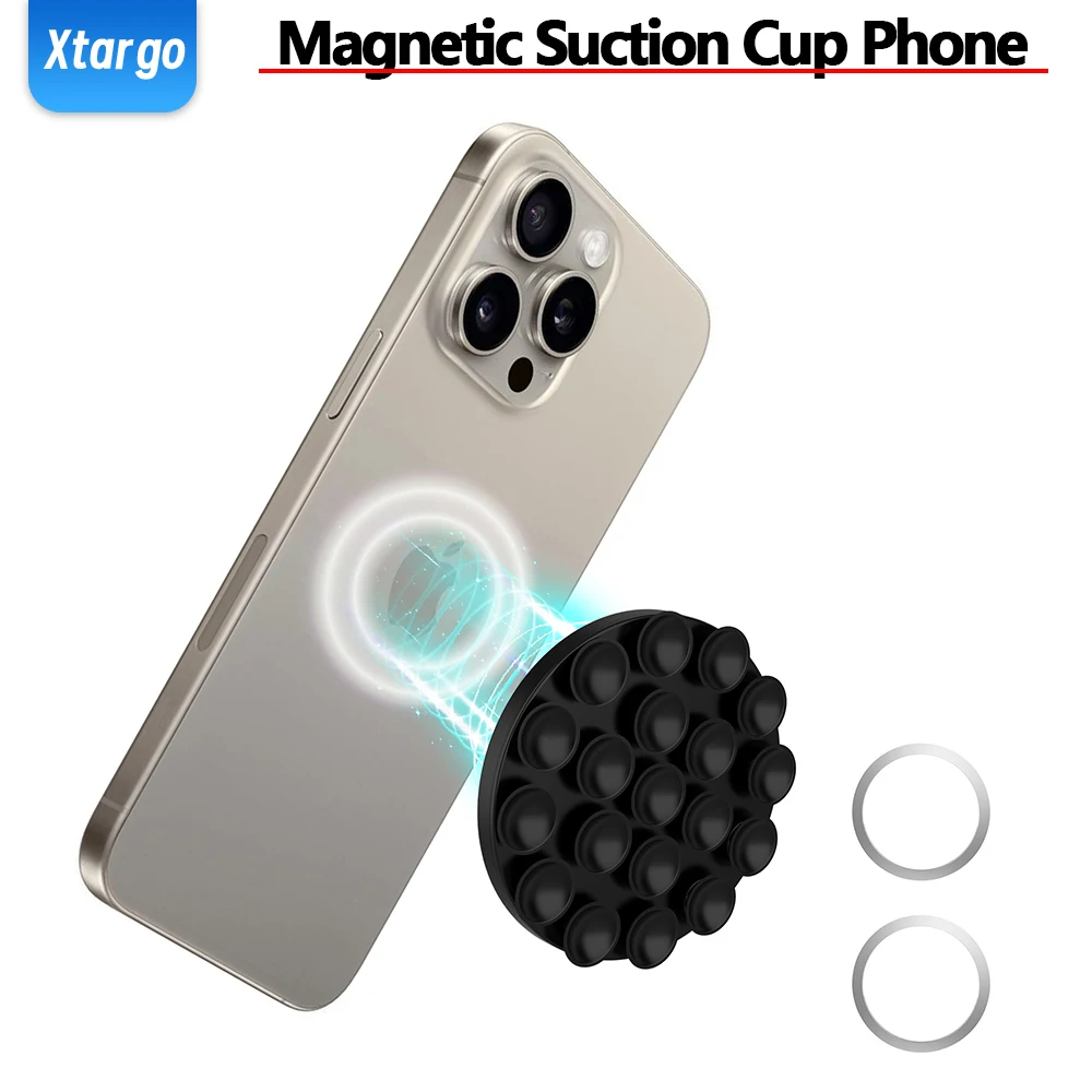 Magnetic Suction Cup Phone Mount Silicone Suction Phone Case Stand Holder