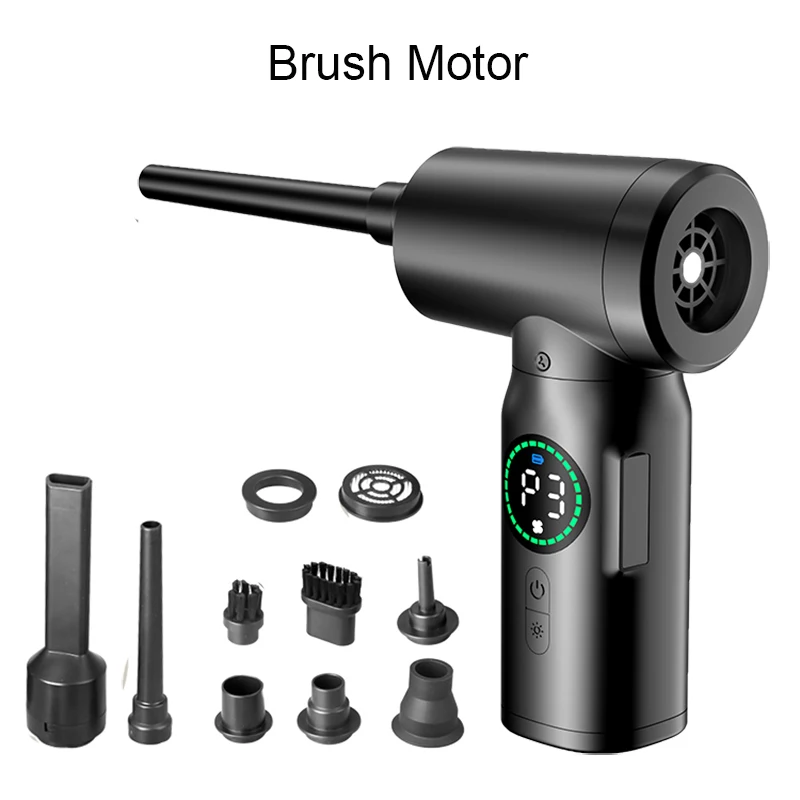 7500mAh Portable Compressed Air Duster 2 in 1 Air Blower & Vacuum Cleaner Cordless Duster Blower for Keyboard Computer Cleaning 2